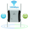 KP1200 1200Mbps Dual Band 5G WIFI Amplifier Wireless Signal Repeater, Specification:UK Plug(White)
