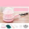 Multifunction Mini  Non-Stick Frying Pan Boiler Steamer Cooker Poached Eggpot(Pink double-decker package)