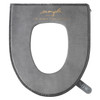 Household Winter Toilet Seat Cover Plus Velvet Warm Zipper Toilet Seat Cushion(Gray)