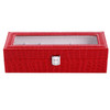 6 Bits Crocodile Pattern PU Leather Watch Box Jewelry Storage Box