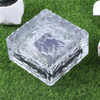 Solar Powered Square Tempered Glass Outdoor LED Buried Light Garden Decoration Lamp IP55 Waterproof，Size: 10 x 10 x 5.2cm(Green Light)