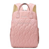 Waterproof Solid Color Rhombic Lattice Mummy Backpack Double-shoulder Bag(Pink)