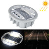 Solar Round Embedded Road Stud Light Car Guidance Light Road Deceleration Light, Flashing Bright Version (White)