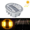 Solar Round Embedded Road Stud Light Car Guidance Light Road Deceleration Light, Constantly Bright Version (Yellow)