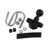 CHM005-BK Stainless Steel U-shape Handlebar Rail Mounting Ball Joint Fixed Base Motorcycle Modification Accessories (Black)