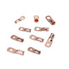 10 PCS AWG T2 Copper Heavy-duty Cold-pressed Wire Terminals 6 x 3/8 with Heat Shrinkable Tube