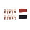 10 PCS AWG T2 Copper Heavy-duty Cold-pressed Wire Terminals 4 x 5/16 with Heat Shrinkable Tube