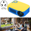 A2000 1080P Mini Portable Smart Projector Children Projector, AU Plug(Yellow Blue)