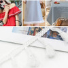 25 Metres 4.5cm Cotton Thread Broom Lace Ribbon Tassel Ethnic For Craft DIY Curtain Home Decorative Clothes Sewing Accessories(White)