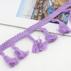 25 Metres 4.5cm Cotton Thread Broom Lace Ribbon Tassel Ethnic For Craft DIY Curtain Home Decorative Clothes Sewing Accessories(Purple)