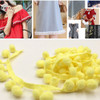 20 Yards 1.2cm Pompom Lace Ribbon Fur Ball Trim For Craft DIY Curtain Home Decorative Clothes Sewing Accessories(Light Yellow)