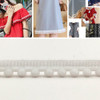 YB000110 Unilateral Fluff Ball Shape Lace Belt DIY Clothing Accessories, Length: 18.28m, Width: 1cm(White)