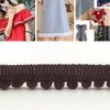 YB000110 Unilateral Fluff Ball Shape Lace Belt DIY Clothing Accessories, Length: 18.28m, Width: 1cm(Chocolate Color)