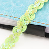 ZP0003015 Wave Shape Sequins Lace Belt DIY Clothing Accessories, Length: 25m, Width: 1.5cm(Light Green)