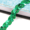 ZP0003015 Wave Shape Sequins Lace Belt DIY Clothing Accessories, Length: 25m, Width: 1.5cm(Green)