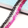 LP000330 Three-row Elastic Connection Sequins Lace Belt DIY Clothing Accessories, Length: 45.72m, Width: 3cm(Black Silver Red)
