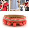 mzf3.5mq National Style Fur Ball Lace Belt DIY Clothing Accessories, Length: 22.86m, Width: 3.5cm(Fluorescent Orange)