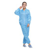Anti Static Split Lapel Dustless Clothing Food Protection Stripe Clean Clothes, Size:XXL(Blue)