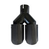 Car Glossy Equal Length Type Y-type Double Outlets Carbon Fiber Exhaust Pipe Tail Throat, Air Inlet Diameter:60mm