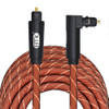 EMK 90 Degree Swivel Adjustable Right Angled 360 Degrees Rotatable Pulg Nylon Woven Mesh Optical Audio Cable, Cable Length:5m(Orange)