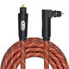 EMK 90 Degree Swivel Adjustable Right Angled 360 Degrees Rotatable Pulg Nylon Woven Mesh Optical Audio Cable, Cable Length:3m(Orange)