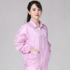 Antistatic Top Short Dust-free Jacket Lapel Overalls，Size:L(Pink)