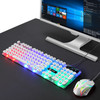 TX300 Mechanical Feel Backlight Punk Wired Keyboard Mouse Set (White)