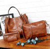 4 in 1 Women Handbags Versatile Fashion Large Capacity Messenger Bag(Brown)