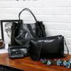 4 in 1 Women Handbags Versatile Fashion Large Capacity Messenger Bag(Black)