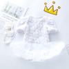 Compound Rose Dress Two-piece Baby Romper Tutu Skirt (Color:White Size:80)