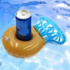 Diamond Ring Shape Inflatable Coaster Floating Water Drink Cup Holder Beach Supplies