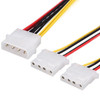 4 Pin IDE Molex Male to 2 x 4 Pin Female Power Supply Y Splitter Extension Cable, Length: 14cm