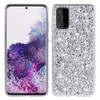 For Galaxy S20 Plating Glittery Powder Shockproof TPU Protective Case(Silver)