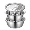 3 in 1 Thickened  Stainless Steel Multifunctional Grater Kitchen Draining And Washing Basin Set(28cm)