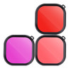 Pink Purple Red 3 Color Square Housing Diving Lens Filter Kits for GoPro HERO8 Black Original Waterproof Housing