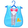 5 PCS Adjustable Baby Bibs Plastic Waterproof Lunch Feeding Bibs Baby Cartoon Feeding Cloth Children Baby Apron(Blue tie)