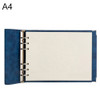 A4 Faux Leather Loose-leaf Grid Notebook, Style:Blank Inner Core(Blue)