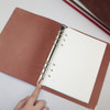 A5 Faux Leather Loose-leaf Grid Notebook, Style:Blank Inner Core(Brown)