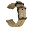 Washable Nylon Canvas Watchband, Band Width:18mm(Khaki with Black Ring Buckle)