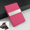 PU Cigarette Pack Creative Business Card Holder Men And Women Thin Cigarette Case(Rose Red)