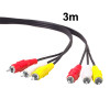 Good Quality Audio Video Stereo RCA AV Cable, Length: 3m