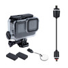 For GoPro HERO9 Black 30m Charging Waterproof Housing Case with Buckle Basic Mount & Screw