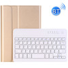 For iPad Mini 4 Ultra-thin ABS Bluetooth Keyboard Horizontal Flip Leather Case with Holder (Gold)