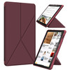For Amazon Kindle Fire HD 10 / 10 Plus 2021 Cloth Texture Multi-folding Horizontal Flip PU Leather Shockproof Case with Holder(Wine Red)
