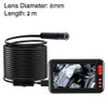 F200 4.3 Inch Screen Display HD1080P Snake Tube Inspection Endoscope with 8 LEDs, Length: 2m, Lens Diameter: 8mm, Hard Line