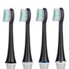 4 PCS Toothbrush Heads and Caps for Mornwell D01/D02 Electric Toothbrushes(Black D902)