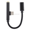 3 in 1 Type-C Male to 3.5mm Female Nylon Earphone Audio Adapter (Black)