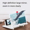 16 inch Mobile Phone Screen Magnifier With Pull-Out 3D Eye Protection High-Definition Magnifying Glass Holder(White)