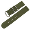 Washable Nylon Canvas Watchband, Band Width:18mm(Army Green with Silver Ring Buckle)