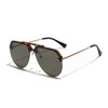 8865 HD Polarized UV Protection Color Pilot-style Frameless Sunglasses (Tortoise Frame Dark Green)